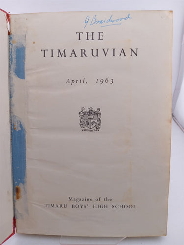 The Timaruvian April 1963 -magazine of the Timaru Boys High School by Timaru Boys High School