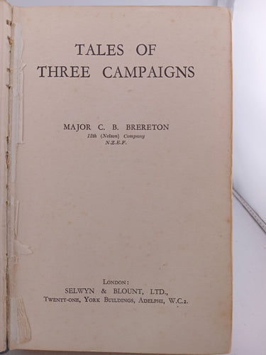 Tales of three campaigns by C.B.Major Brereton