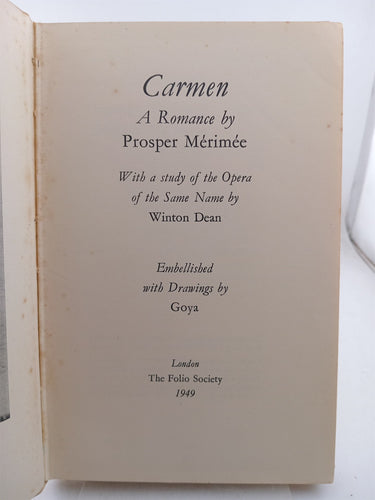 Carmen a romance by Prosper merimee. by unknown