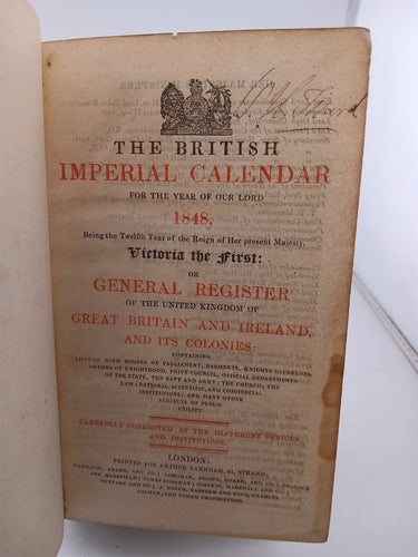 1848 By British Imperial Calendar by British Imperial Calendar