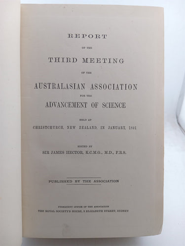 Print Books - Australasian Association for the Advancement of Science: Report of the Third Meeting by James Hector (Editor) - Book Express