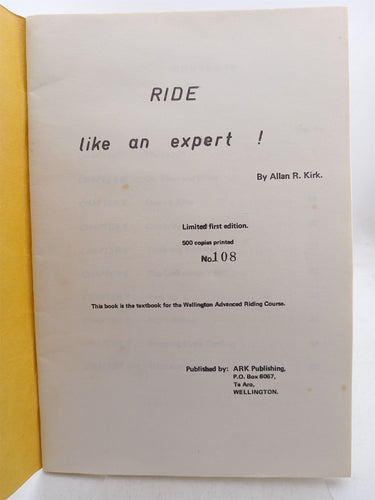 Ride Like an Expert by Allan R. Kirk