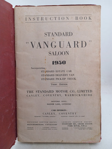 Print Books - Standard Vanguard Saloon 1950 (Instruction Book) by Standard Vanguard Saloon 1950 (Instruction Book) - Book Express