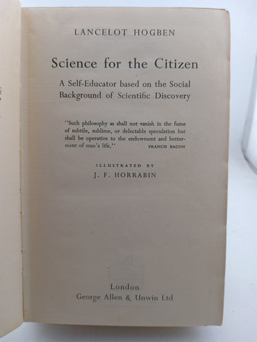 Print Books - Science for the Citizen by Lancelot Hogben - Book Express