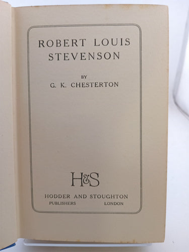 Robert Louis Stevenson (People's Libary) by G. K. Chesterton