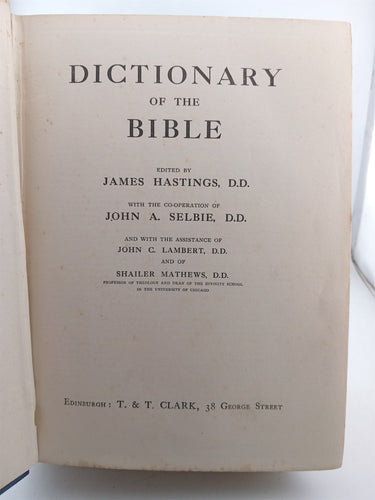 Dictionary of the Bible by James Hastings (Editor)