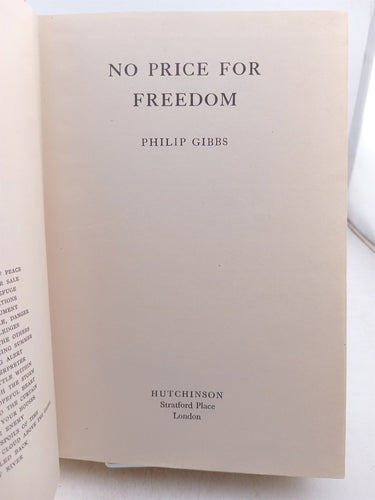 No Price for Freedom by Philip Gibbs