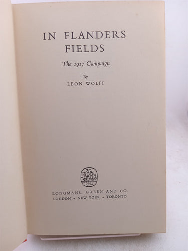 In Flanders Fields: the 1917 Campaign by Leon Wolff