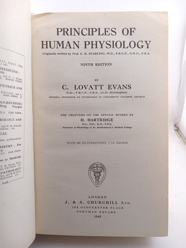 Principles of Human Physiology by C. Lovatt Evans
