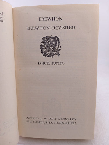 Erewhon / Erewhon Revisited (Everyman's Library 881) by Samuel Butler