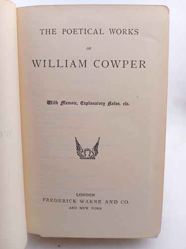 The Poetical Works of William Cowper by William Cowper