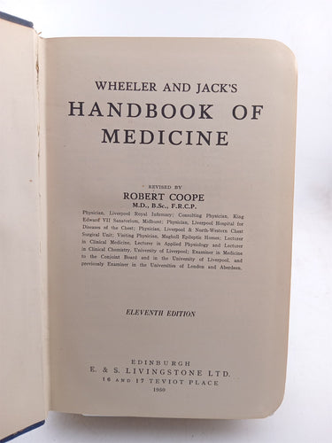 Wheeler and Jack's Handbook of Medicine by Robert Coope