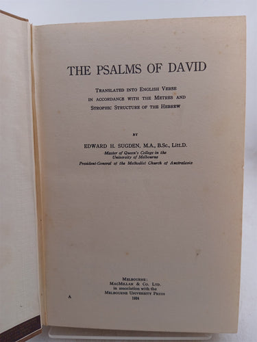 The Psalms of David by Edward H. Sugden