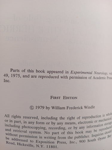 The Pioneering Role of Clarence Luther Herrick in American Neuroscience by William Frederick Windle - Book Express - Used Print Books