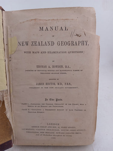 Manual of New Zealand Geography by Thomas A. Bowden