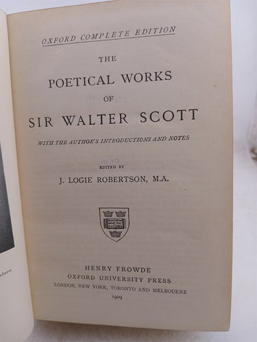 The Poetical Works of Sir Walter Scott by Walter Scott,J. L. Robertson (Editor)