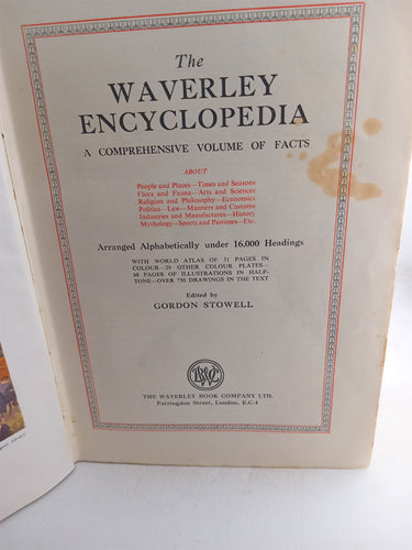 The Waverley Encyclopedia: A Comprehensive Volume of Facts by Gordon Stowell (Ediitor)