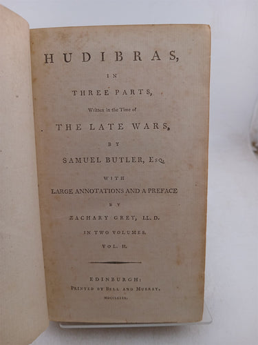 Hudibras in Three Parts (Volume II) by Samuel Butler