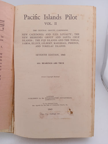 Pacific Islands Pilot Vol II - 7th Edition 1943 by Hydrographer of the Navy - Book Express - Used Print Books