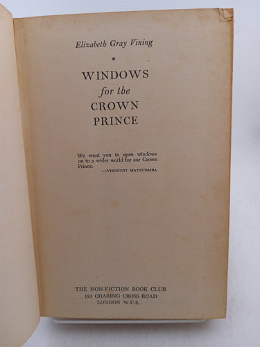 Windows for the Crown Prince (The Non-Fiction Book Club) by Elizabeth Gray Vining