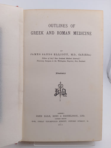 Outlines of Greek and Roman Medicine by James Sands Elliott - Book Express - Used Print Books