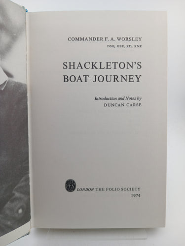 Shackleton's Boat Journey (The Folio Society) by F. A. Worsley - Book Express - Used Print Books
