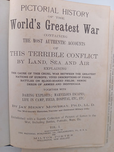 Pictorial History of the World's Greatest War, volume 1 by Jay Henry Mowbray - Book Express - Used Print Books