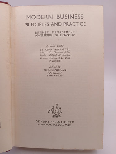 Modern Business Principles and Practice (The Modern Home University) by Stephen Chapman - Book Express - Used Print Books