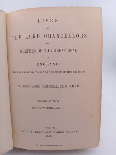 Lives of the Lord Chancellors and Keepers of the Great Seal of England (Volume II) by John Lord Campbell