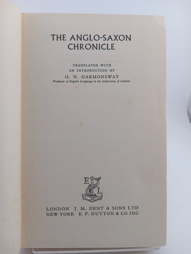 The Anglo-Saxon Chronicle (Everyman's Library 624) by G. N. Garmonsway