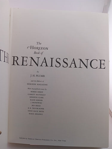 The Horizon Book of the Renaissance by J. H. Plumb