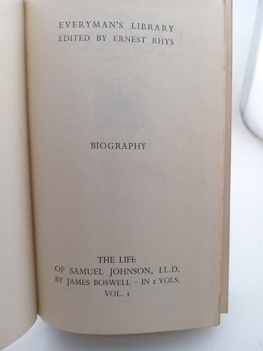 The Life of Samuel Johnson, LLD, (Volume 1) (Everyman Library 1) by James Boswell