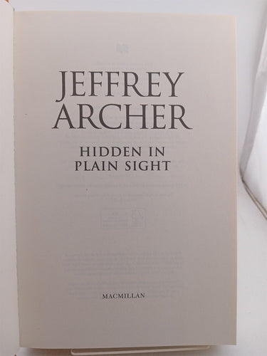 Hidden in Plain Sight by Jeffrey Archer