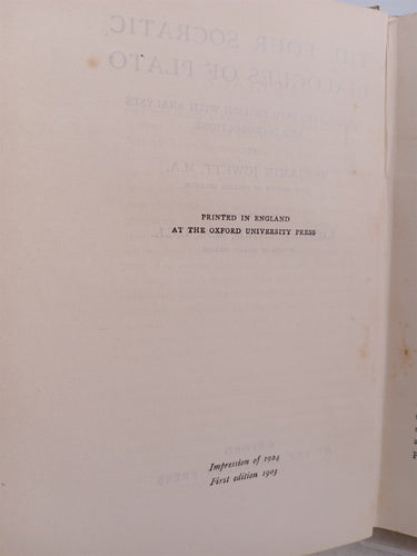 The Four Socratic Dialogues of Plato by Benjamin Jowett