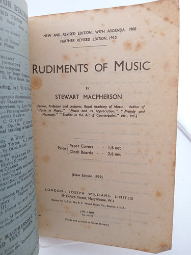 Rudiments of Music by Stewart Macpherson