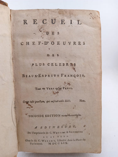 Recueil des Chef-d'Oeuvres des Plus Celebres Beaux-Esprits François, Tant en Vers qu'en Prose by Various Authors