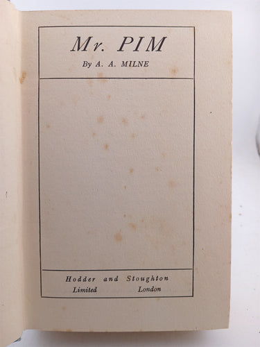 Mr Pim by A. A. Milne