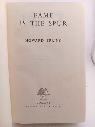 Fame is the Spur by Howard Spring