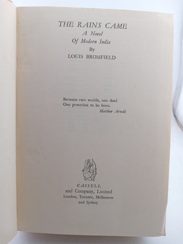 The Rains Came: A Novel of Modern India by Louis Bromfield