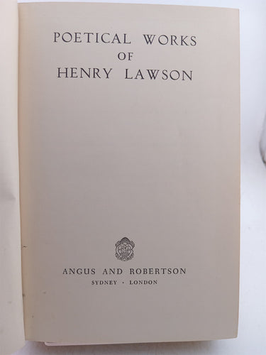 Poetical Works of Henry Lawson by Henry Lawson