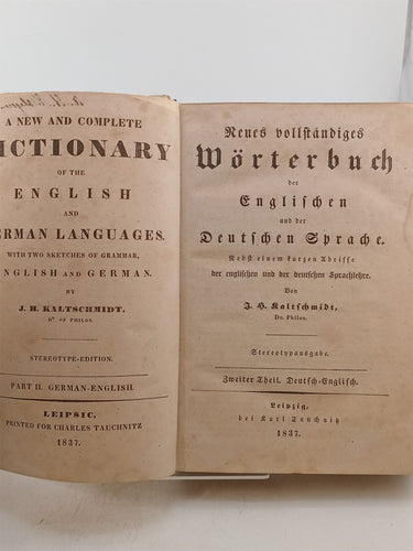 Dictionary of the English and German Languages by J. H. Kaltschmidt