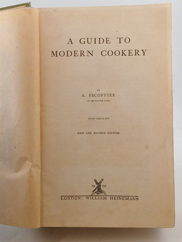 A Guide to Modern Cookery by A. Escoffier