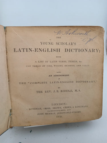 The Young Scholar's Latin-English Dictionary by J.E. Riddle