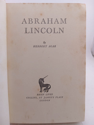 Abraham Lincoln by Herbert Agar