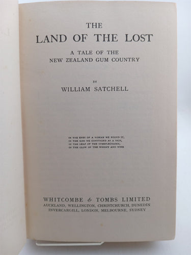 The Land of the Lost by William Satchell
