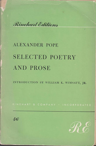 Selected Poetry and Prose (Rinehart Editions,) cover image